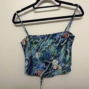 Aritzia Sunday Best Elektra Blue Pattern Scarf Camisole